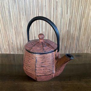 Asian Japanese Cast Iron Tea Pot Bronze